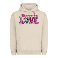 Pigment French Oak All you need is love Valentine's Day Urban Hoodie - FaDigitalArtStudio