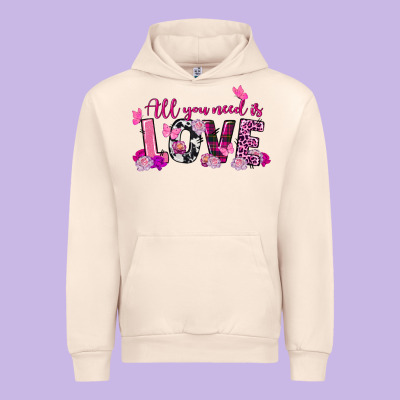 All You Need Is Love Valentine's Day Urban Hoodie Designed By Fadigitalartstudio