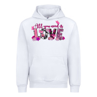 White All you need is love Valentine's Day Urban Hoodie - FaDigitalArtStudio