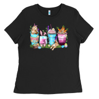 Black rabbit coffee cups Ladies Tee - Zillion Design Studio