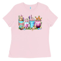 Bubblegum Pink rabbit coffee cups Ladies Tee - Zillion Design Studio