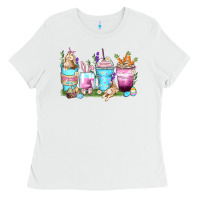 White rabbit coffee cups Ladies Tee - Zillion Design Studio