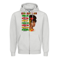Dove Grey god say i am juneteenth afro girl Zipper Hoodie - Artiststas