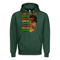 Sports Green god say i am juneteenth afro girl Zipper Hoodie - Artiststas
