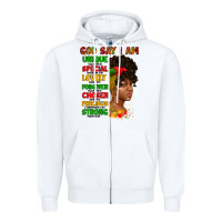 White god say i am juneteenth afro girl Zipper Hoodie - Artiststas