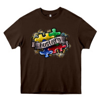 Chocolate Brown austism Heavy Core Tee - SublimationCraftShop