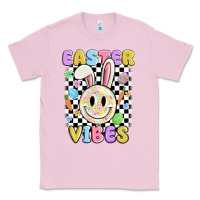 Bubblegum Pink easter vibes smiley face Classic Tee - MaliasSmallBusiness