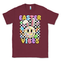 Burgundy easter vibes smiley face Classic Tee - MaliasSmallBusiness