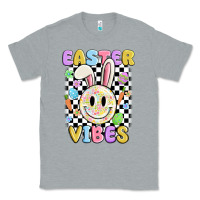 Heather Grey easter vibes smiley face Classic Tee - MaliasSmallBusiness