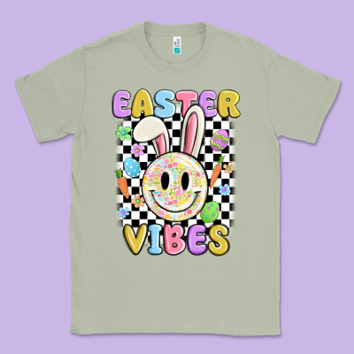 Easter Vibes Smiley Face Classic Tee Designed By Maliassmallbusiness