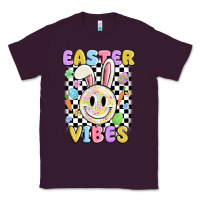 Plum easter vibes smiley face Classic Tee - MaliasSmallBusiness