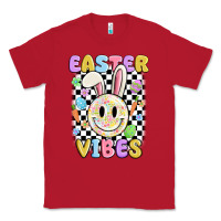Red easter vibes smiley face Classic Tee - MaliasSmallBusiness