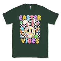Sports Green easter vibes smiley face Classic Tee - MaliasSmallBusiness