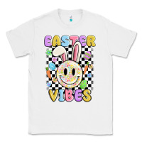 White easter vibes smiley face Classic Tee - MaliasSmallBusiness