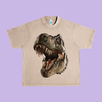 Tyrannosaurus T Rex Face Urban Heavy Tee Designed By Lillyallendesigns
