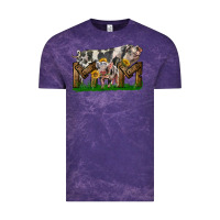 Cloud Purple Western Mom With Spotted Pig And Baby Pig Vintage Tee - LillyAllenDesigns