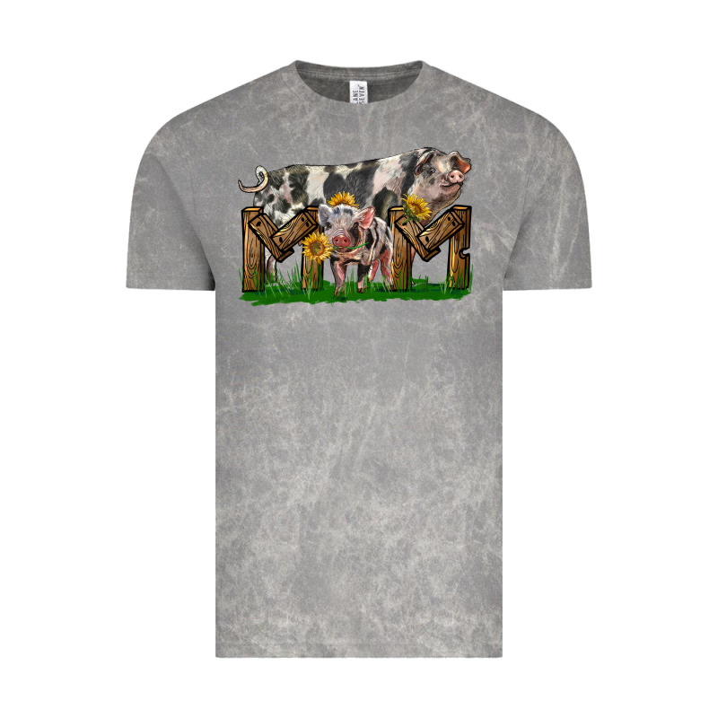 Western Mom With Spotted Pig And Baby Pig Vintage Tee by LillyAllenDesigns | Teevron