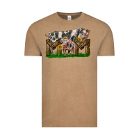Vintage Coffee Western Mom With Spotted Pig And Baby Pig Vintage Tee - LillyAllenDesigns