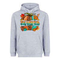 Heather Grey Teacher pumpkin Heavyweight Hoodie - NancyCooperArtShop
