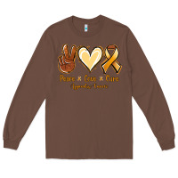 Chestnut Peace love cure Appendix Cancer Long Sleeve Tee - NancyCooperArtShop