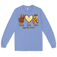 Colony Blue Peace love cure Appendix Cancer Long Sleeve Tee - NancyCooperArtShop