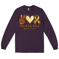 Plum Peace love cure Appendix Cancer Long Sleeve Tee - NancyCooperArtShop