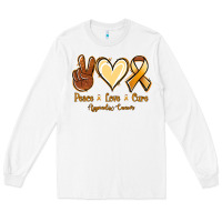 White Peace love cure Appendix Cancer Long Sleeve Tee - NancyCooperArtShop