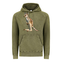 Vintage Olive baby kangaroo Vintage Hoodie - LillyAllenDesigns