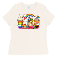 Bone rainbow coffee cups Ladies Tee - Zillion Design Studio