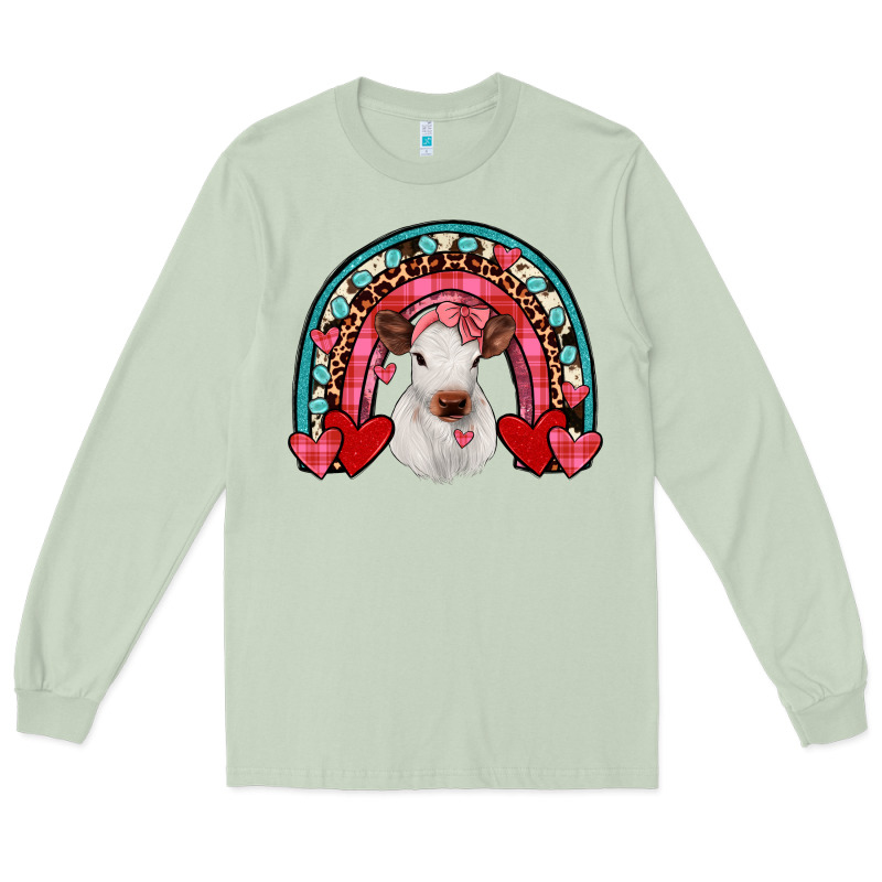 Valentines Heifer Rainbow Long Sleeve Tee by JahusDesignShop | Teevron