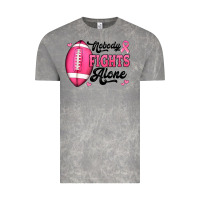 Cloud Rock nobody fights alone pink football breast cancer awareness Vintage Tee - Jasminsmagicworld