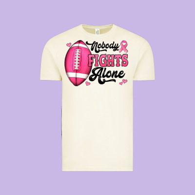 Nobody Fights Alone Pink Football Breast Cancer Awareness Vintage Tee Designed By Jasminsmagicworld