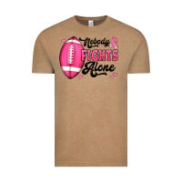 Vintage Coffee nobody fights alone pink football breast cancer awareness Vintage Tee - Jasminsmagicworld