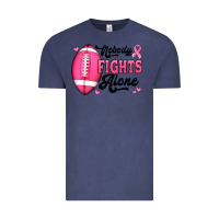 Vintage Denim nobody fights alone pink football breast cancer awareness Vintage Tee - Jasminsmagicworld
