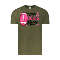 Vintage Olive nobody fights alone pink football breast cancer awareness Vintage Tee - Jasminsmagicworld