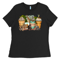 Black safari animals coffee cups Ladies Tee - Zillion Design Studio