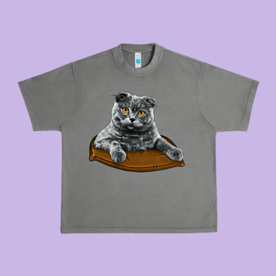 Scottish Fold Urban Heavy Tee Designed By Lillyallendesigns