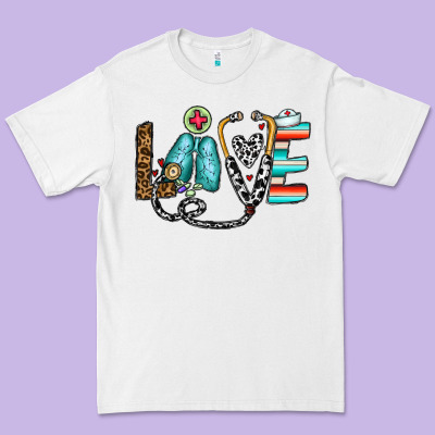 Love Nurse Premium Tee Designed By Cowhidedigitalart