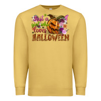 Antique Gold Just a girl who loves Halloween Premium Sweatshirt - NancyCooperArtShop