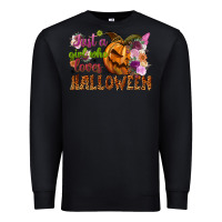 Black Just a girl who loves Halloween Premium Sweatshirt - NancyCooperArtShop