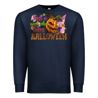 Navy Just a girl who loves Halloween Premium Sweatshirt - NancyCooperArtShop