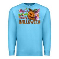 Ocean Blue Just a girl who loves Halloween Premium Sweatshirt - NancyCooperArtShop