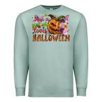 Seafoam Just a girl who loves Halloween Premium Sweatshirt - NancyCooperArtShop