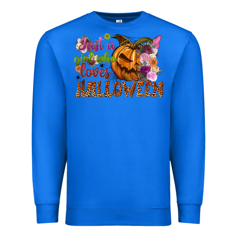 Just A Girl Who Loves Halloween Premium Sweatshirt by NancyCooperArtShop | Teevron