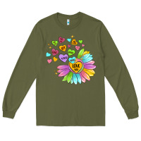Army Green sunflower love hugs Long Sleeve Tee - MaliasSmallBusiness