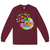 Burgundy sunflower love hugs Long Sleeve Tee - MaliasSmallBusiness