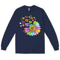 Navy sunflower love hugs Long Sleeve Tee - MaliasSmallBusiness
