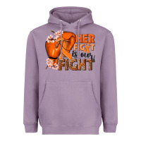 Lavender Her fight is our fight Kidney Cancer orange ribbon Heavyweight Hoodie - NancyCooperArtShop