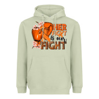 Matcha Her fight is our fight Kidney Cancer orange ribbon Heavyweight Hoodie - NancyCooperArtShop