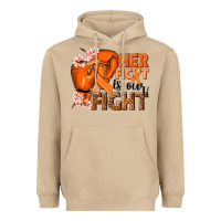 Mushroom Her fight is our fight Kidney Cancer orange ribbon Heavyweight Hoodie - NancyCooperArtShop